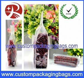 Clear Plastic Food Packaging Bags Side Gussest With ZipLock Dried Chili